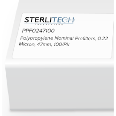 STERLITECH Polypropylene Nominal Prefilter, 0.2 Micron, 47mm, PK100 PPF0247100